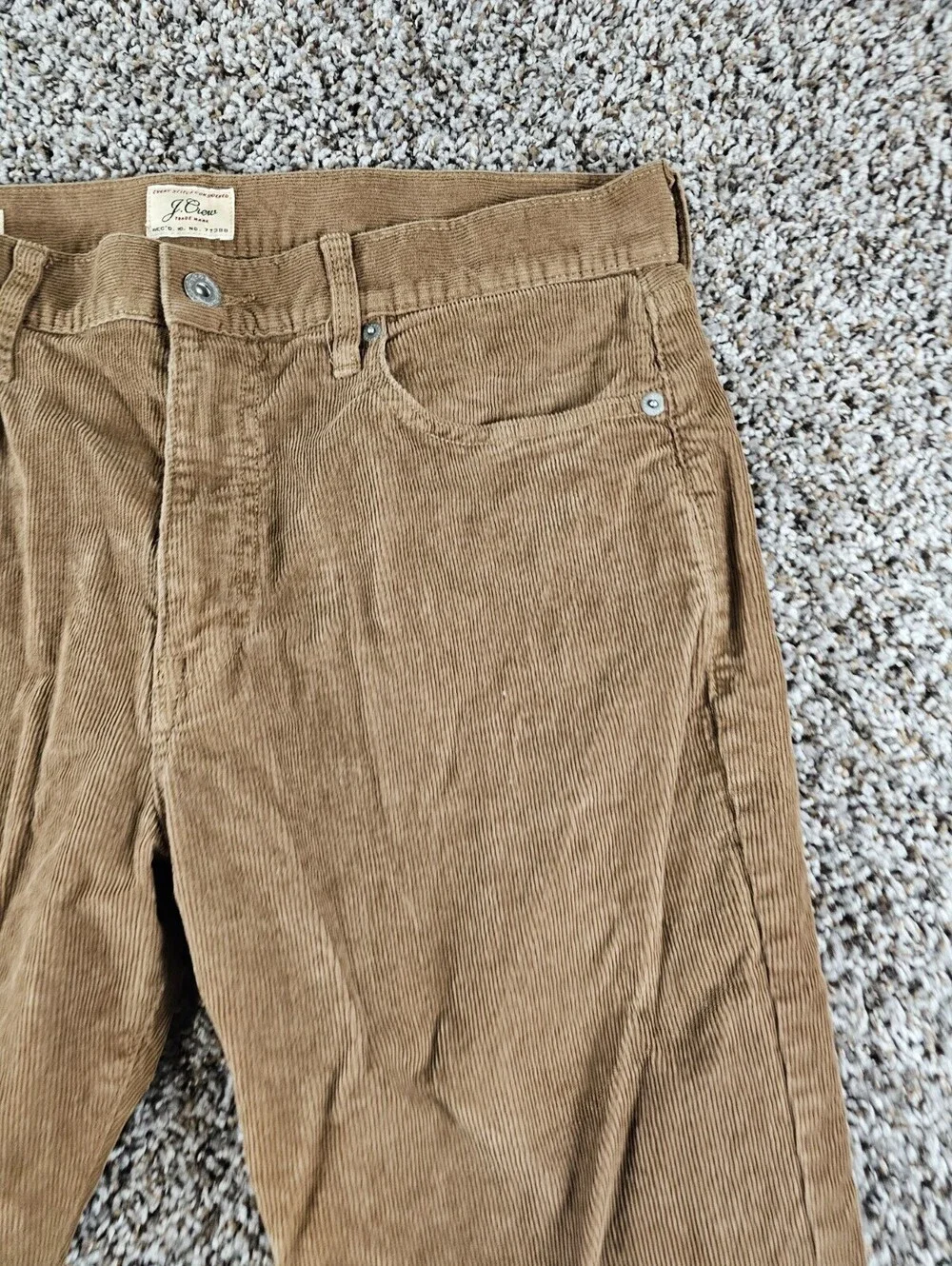 Vintage J Crew Mens Sz 33x30 Slim Leg Corduroy Pants Dark Beige Style 770